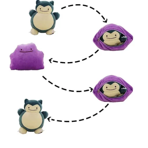 Pkm.store Pokemon Kuscheltiere-2 In 1 Snorlax / Ditto Transformer Plusch Figur (Ca. 30Cm)