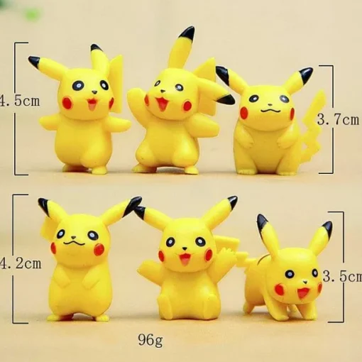 Pkm.store Pokemon Figuren-6 Pikachu Pvc Pokeball Figuren (Ca.4 Cm)