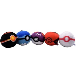 Pkm.store Pokemon Kuscheltiere-15 Stk. Pokemon Ball Plusch Keychain Masterball Kollektion
