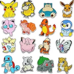 Pkm.store Sonstiges Merchandise-16 Stk. Pokemon Stoff-Patches Zum Aufnahen