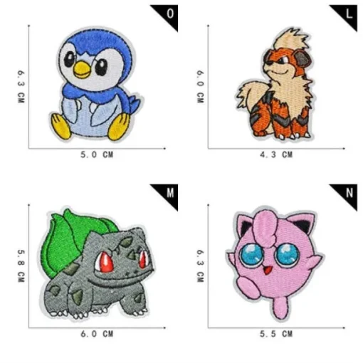Pkm.store Sonstiges Merchandise-16 Stk. Pokemon Stoff-Patches Zum Aufnahen