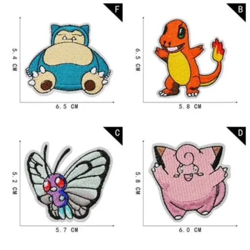 Pkm.store Sonstiges Merchandise-16 Stk. Pokemon Stoff-Patches Zum Aufnahen