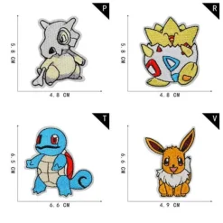 Pkm.store Sonstiges Merchandise-16 Stk. Pokemon Stoff-Patches Zum Aufnahen