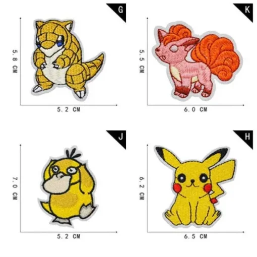 Pkm.store Sonstiges Merchandise-16 Stk. Pokemon Stoff-Patches Zum Aufnahen