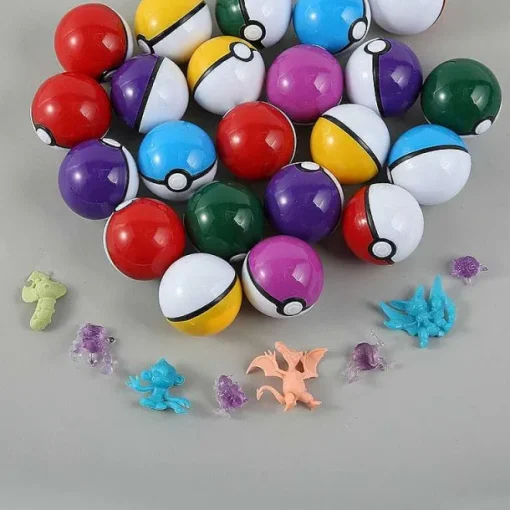 Pkm.store Pokeball & Pokebälle-50 Stuck Pokemon Pokebälle, Gefullt Mit Figuren Und Sticker