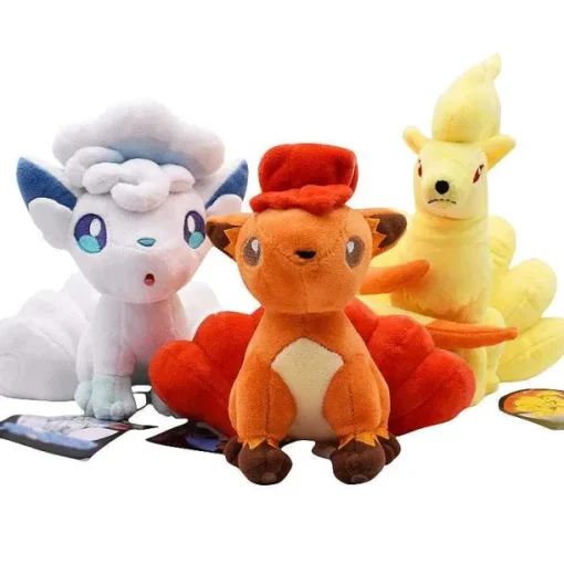 Pkm.store Pokemon Kuscheltiere-Alola Vulpix Stoff Pokemon - 5 Verschiedene Motive (Ca. 15Cm - 21Cm)