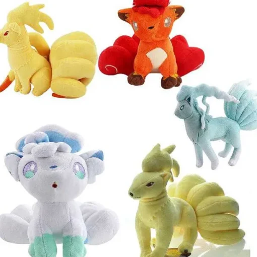 Pkm.store Pokemon Kuscheltiere-Alola Vulpix Stoff Pokemon - 5 Verschiedene Motive (Ca. 15Cm - 21Cm)