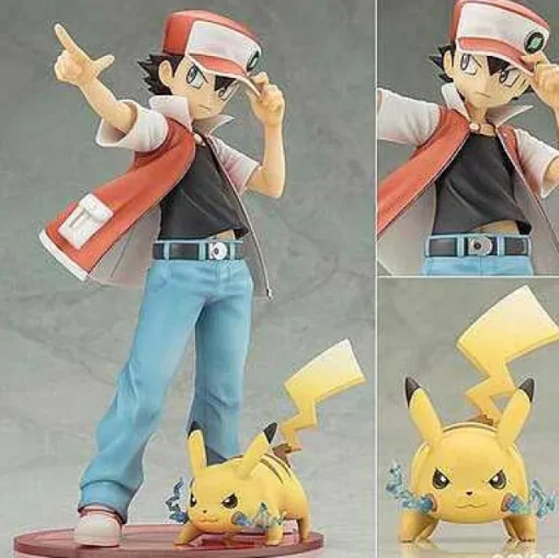 Pkm.store Pokemon Figuren-Ash Ketchum & Pikachu Pokemon Figuren Set (Ca. 15Cm)