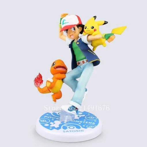 Pkm.store Pokemon Figuren-Ash Ketchum Pikachu Figur (Ca. 10Cm)