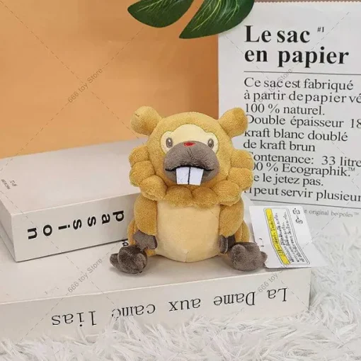 Pkm.store Pokemon Kuscheltiere-Bidiza Bidoof Stofftier Pokemon (Ca. 13Cm)