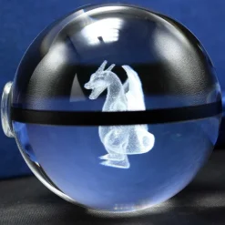 Pkm.store Sonstiges Merchandise-Charizard Glurak Crystal Pokemon Go Ball Mit 3D Effekt