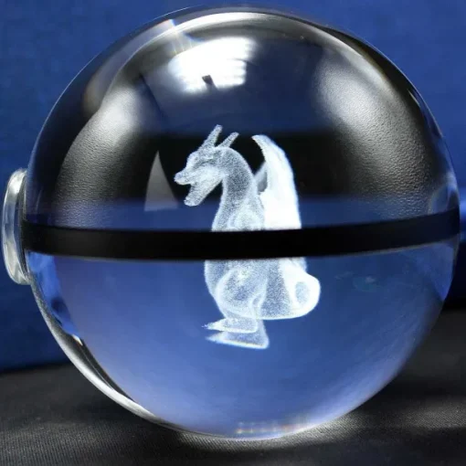 Pkm.store Sonstiges Merchandise-Charizard Glurak Crystal Pokemon Go Ball Mit 3D Effekt