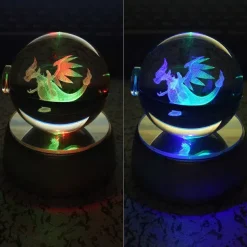 Pkm.store Sonstiges Merchandise-Charizard Glurak Crystal Pokemon Go Ball Mit 3D Effekt