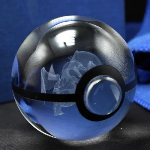 Pkm.store Sonstiges Merchandise-Charizard Glurak Crystal Pokemon Go Ball Mit 3D Effekt