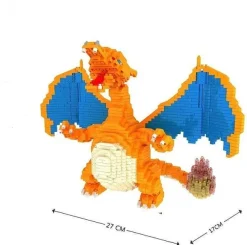 Pkm.store Pokemon Bausteine-Charizard Glurak Pokemon Baustein Set (2080 Teile)