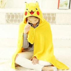 Pkm.store Herbst & Winter-150Cm Pikachu Kuschel Umhang Mit Mutze