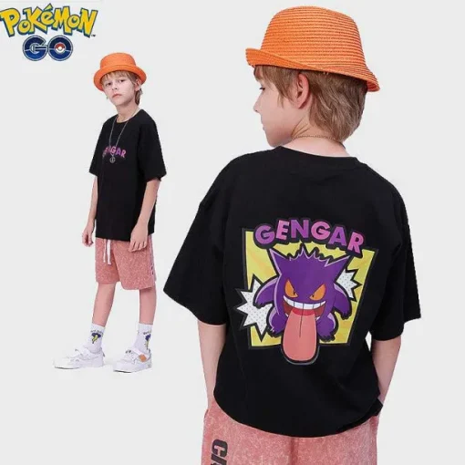 Pkm.store Sommer-Cooles Gengar Sommer T-Shirt Fur Kinder