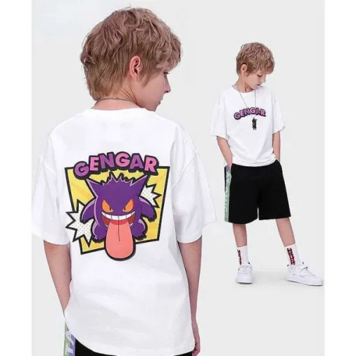 Pkm.store Sommer-Cooles Gengar Sommer T-Shirt Fur Kinder