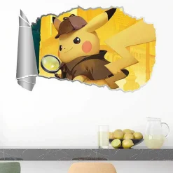 Pkm.store Detektiv Pikachu-3D Detektiv Pikachu Wand Sticker (60Cm*40Cm)