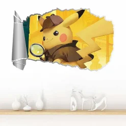 Pkm.store Detektiv Pikachu-3D Detektiv Pikachu Wand Sticker (60Cm*40Cm)