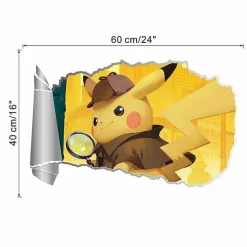 Pkm.store Detektiv Pikachu-3D Detektiv Pikachu Wand Sticker (60Cm*40Cm)