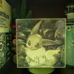 Pkm.store Pokemon Lampen & Nachtlichter-3D Led Hologramm Nachtlampe Pokemon Evoli Eevee