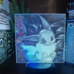 Pkm.store Pokemon Lampen & Nachtlichter-3D Led Hologramm Nachtlampe Pokemon Evoli Eevee
