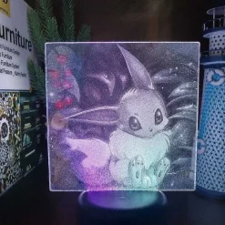 Pkm.store Pokemon Lampen & Nachtlichter-3D Led Hologramm Nachtlampe Pokemon Evoli Eevee