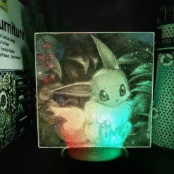 Pkm.store Pokemon Lampen & Nachtlichter-3D Led Hologramm Nachtlampe Pokemon Evoli Eevee