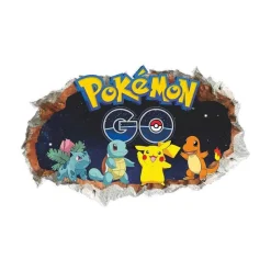 Pkm.store Detektiv Pikachu-3D Pokemon Detektiv Pikachu Wand Sticker (45Cm*60Cm)