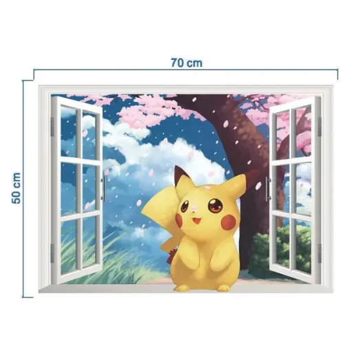 Pkm.store Detektiv Pikachu-3D Pokemon Detektiv Pikachu Wand Sticker (45Cm*60Cm)