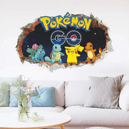 Pkm.store Detektiv Pikachu-3D Pokemon Detektiv Pikachu Wand Sticker (45Cm*60Cm)