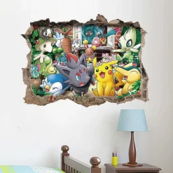 Pkm.store Detektiv Pikachu-3D Pokemon Detektiv Pikachu Wand Sticker (45Cm*60Cm)