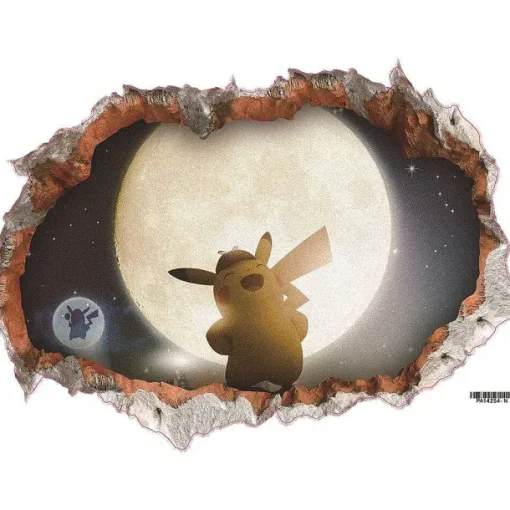 Pkm.store Detektiv Pikachu-3D Pokemon Detektiv Pikachu Wand Sticker (45Cm*60Cm)