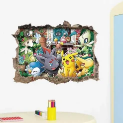 Pkm.store Detektiv Pikachu-3D Pokemon Detektiv Pikachu Wand Sticker (45Cm*60Cm)