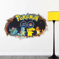 Pkm.store Detektiv Pikachu-3D Pokemon Detektiv Pikachu Wand Sticker (45Cm*60Cm)
