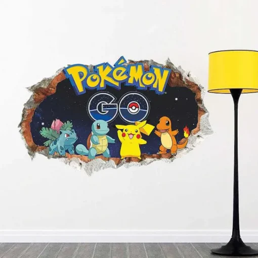 Pkm.store Detektiv Pikachu-3D Pokemon Detektiv Pikachu Wand Sticker (45Cm*60Cm)