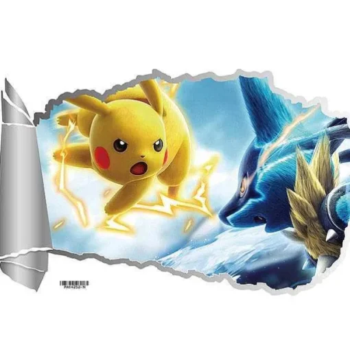 Pkm.store Detektiv Pikachu-3D Pokemon Detektiv Pikachu Wand Sticker (45Cm*60Cm)