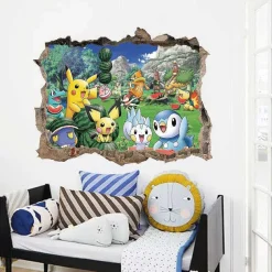 Pkm.store Detektiv Pikachu-3D Pokemon Detektiv Pikachu Wand Sticker (45Cm*60Cm)