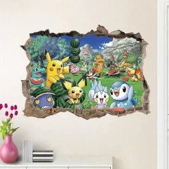 Pkm.store Detektiv Pikachu-3D Pokemon Detektiv Pikachu Wand Sticker (45Cm*60Cm)