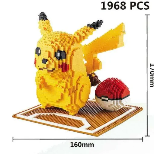 Pkm.store Detektiv Pikachu-Detektiv Pikachu Baustein-Modell (15Cm X 15Cm X 15Cm)