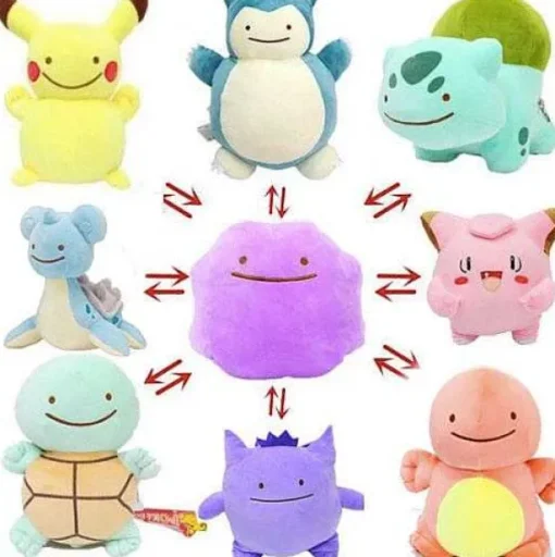 Pkm.store Pokemon Kuscheltiere-Ditto Plusch Transform Pokemon Stofftier Kuscheltier