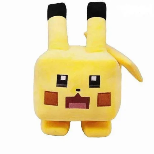Pkm.store Pokemon Kuscheltiere-Eckige Pokemon Pluschies - Evoli, Pikachu, Enton, Schiggy, Pummeluff, Bisasam Im Pixel Look