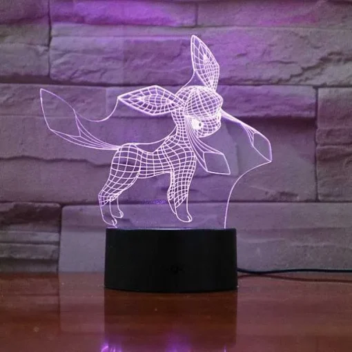 Pkm.store Pokemon Lampen & Nachtlichter-Eevee / Evoli 3D Led Lampe (9 Motive) Nachtlicht, Tischlampe