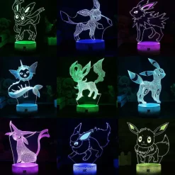 Pkm.store Pokemon Lampen & Nachtlichter-Eevee / Evoli 3D Led Lampe (9 Motive) Nachtlicht, Tischlampe