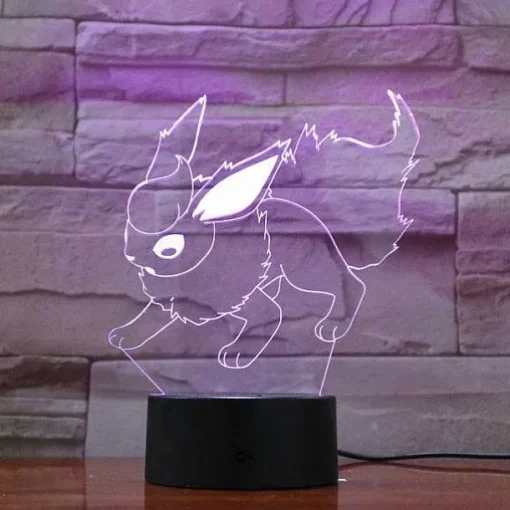 Pkm.store Pokemon Lampen & Nachtlichter-Eevee / Evoli 3D Led Lampe (9 Motive) Nachtlicht, Tischlampe