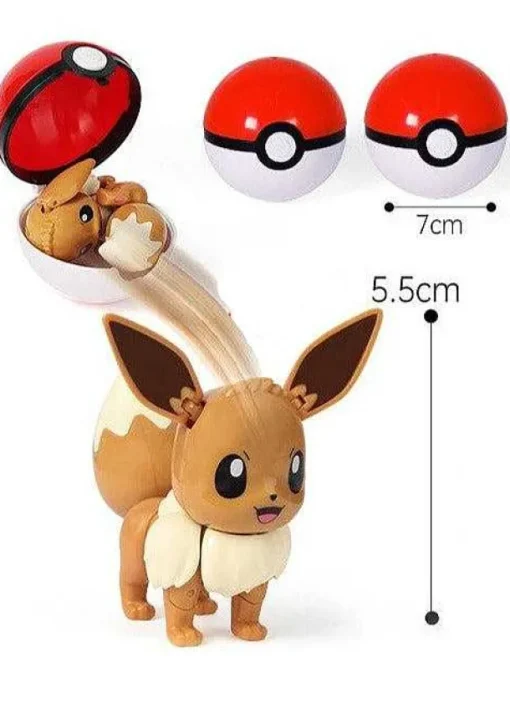 Pkm.store Pokemon Spielzeug-Eevee / Evoli Pokemon Poke Ball Set Mit Figur Spielzeug