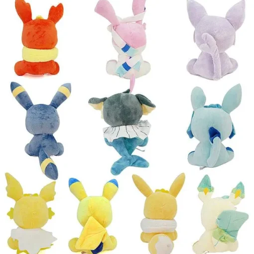 Pkm.store Pokemon Kuscheltiere-10Er Set Evoli Entwicklungen Kuscheltiere (Ca. 17Cm)