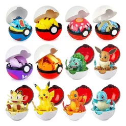 Pkm.store Pokemon Spielzeug-6Er Set Grose Pokebälle Mit Pokemon Figuren Spielzeug