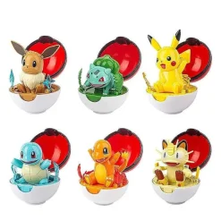 Pkm.store Pokemon Spielzeug-6Er Set Grose Pokebälle Mit Pokemon Figuren Spielzeug